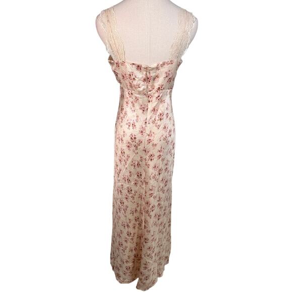 Cami NYC Rika Floral Hammered Silk Dress ivory pink size 6 - Picture 10 of 15